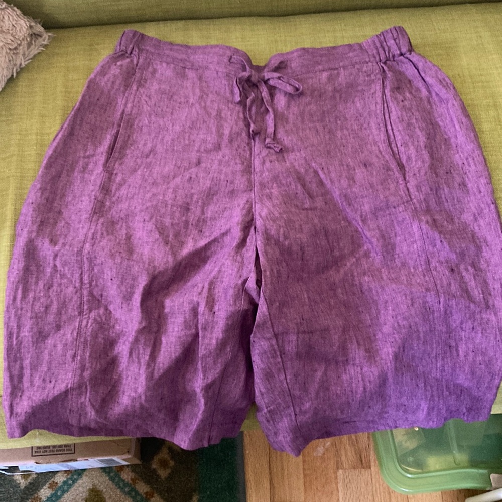 COLDWATER CREEK purple linen shorts